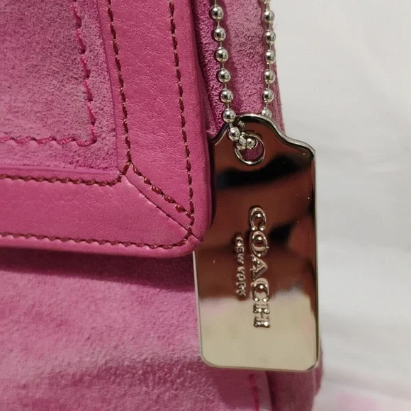 RARE! Auth Coach Y2K 90's Vintage Legacy 🩷 Pink Suede Small Satchel - Picture 3 of 16
